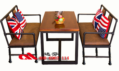 铁艺实木餐桌椅组合ZH003定制电话400-6962-114